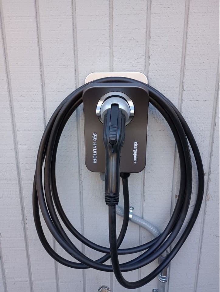 EV charger installation photographed by Northstar Electric