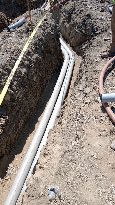 Underground conduit work photographed by Northstar Electric