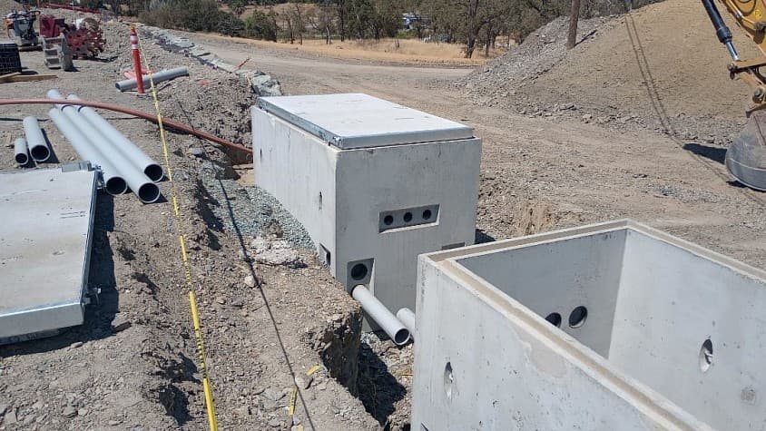 Underground conduit work photographed by Northstar Electric