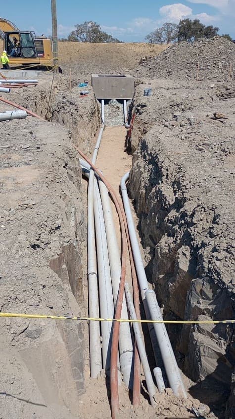 Underground conduit work photographed by Northstar Electric