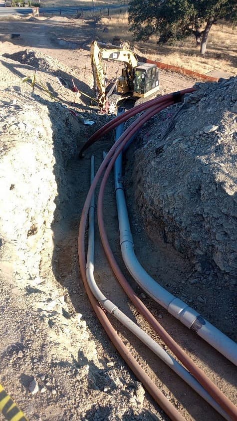 Underground conduit work photographed by Northstar Electric