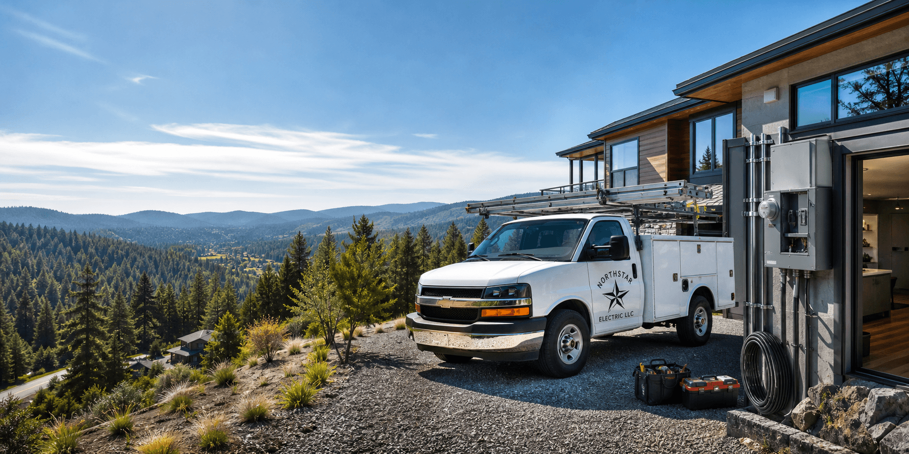 Northstar Electric service truck at a Northern California project site
